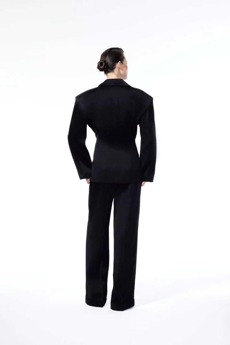 BLACK BARCODE FITTED BLAZER - Image 3