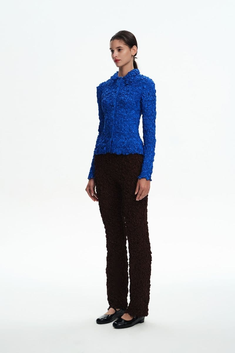 BLUE SMOCKED SHIRT - Image 3