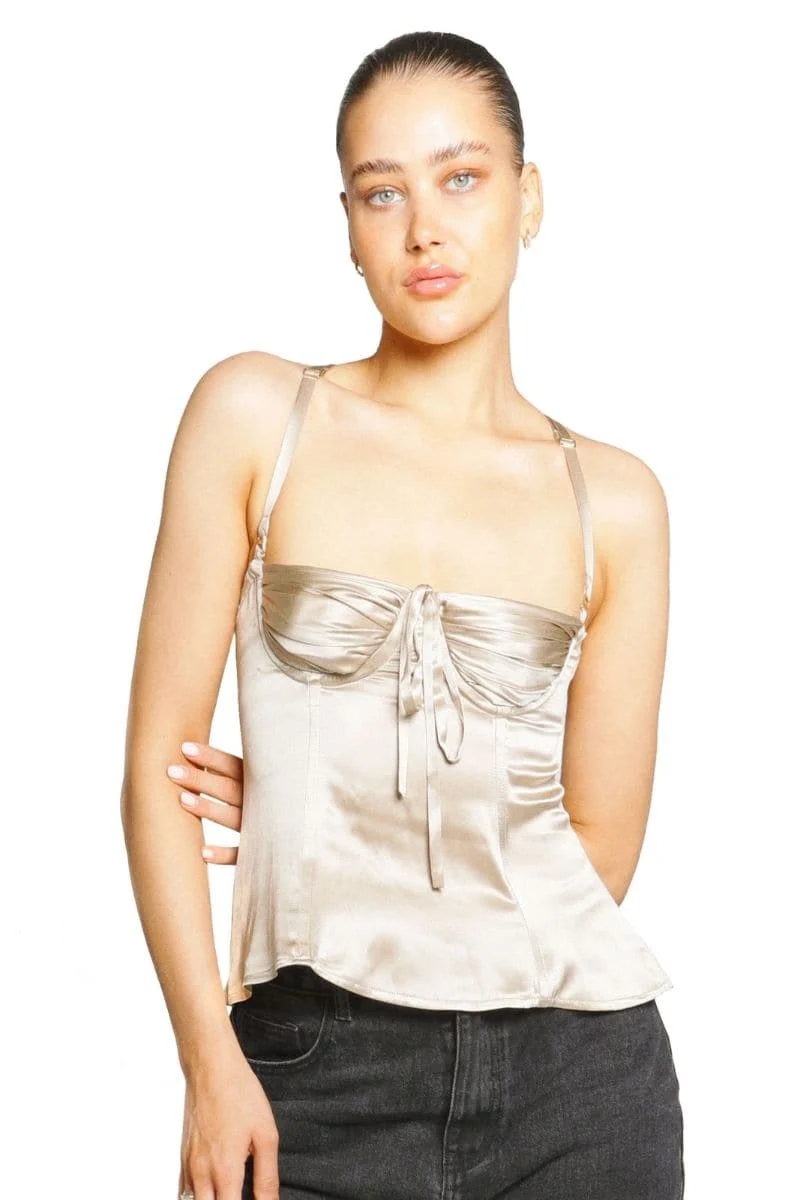 CHINCHILLA SILK AMIRA BUSTIER TOP - Image 3