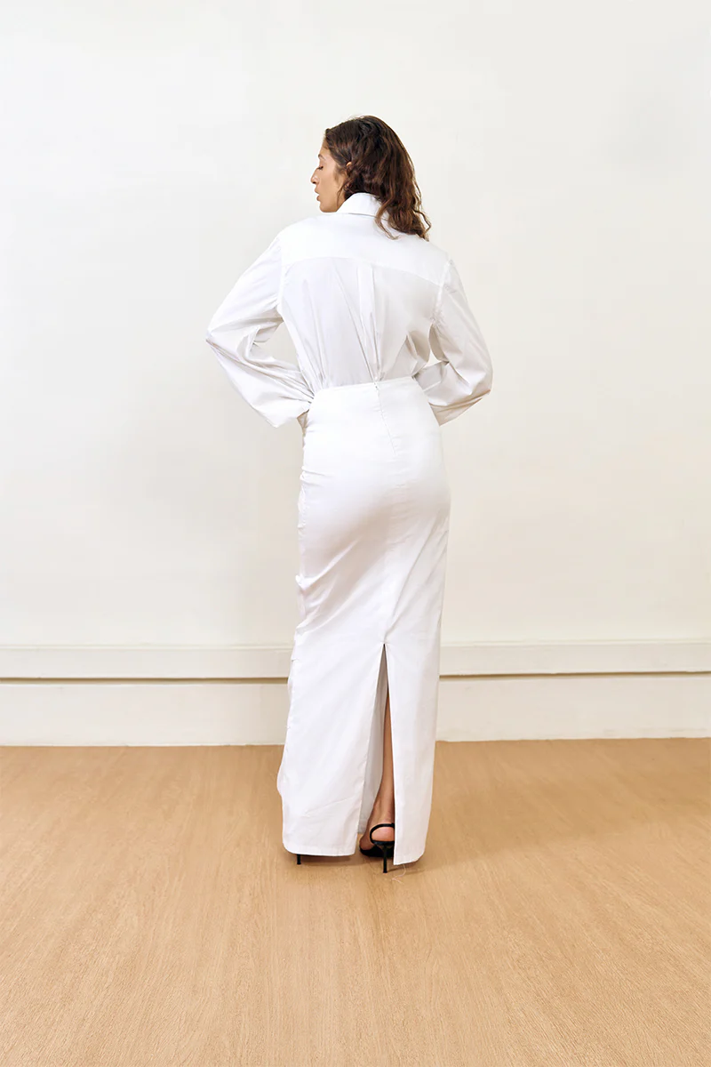 CURTAIN SKIRT IN WHITE - Image 3