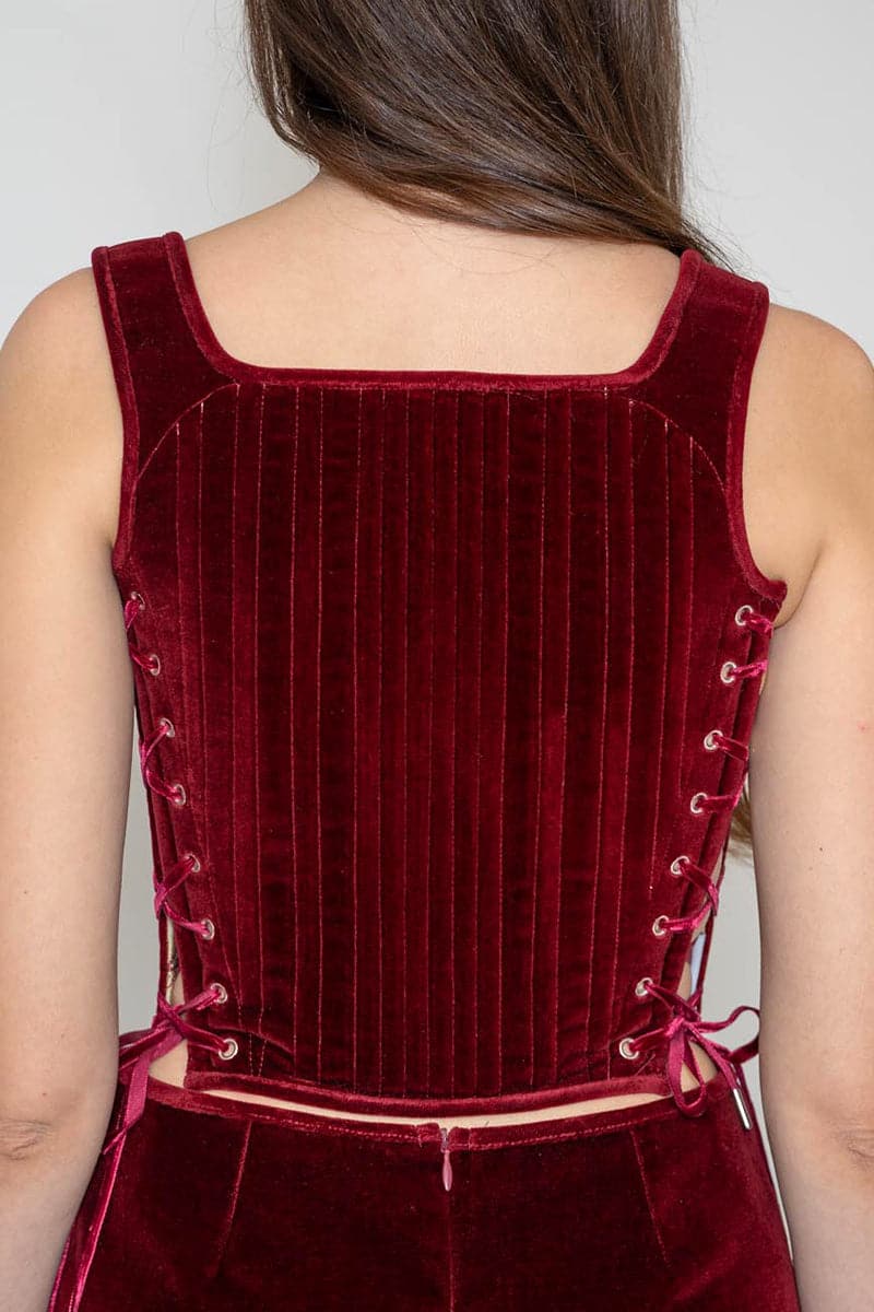 ELIZABETHAN CORSET IN BURGUNDY - Image 3