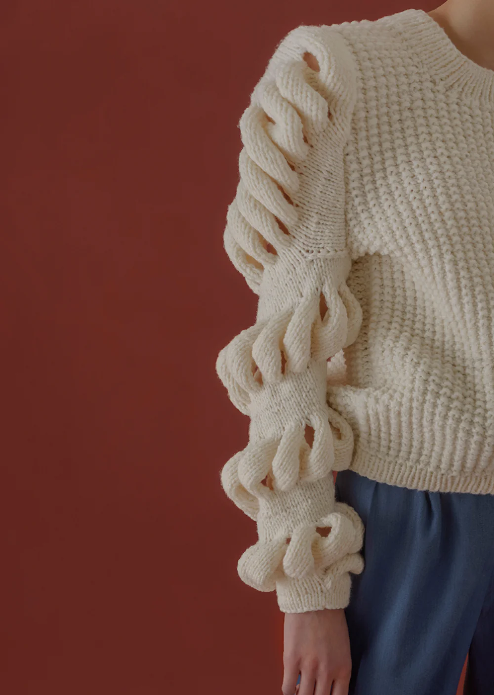 HAND-KNITTED WOOL-BLEND SWEATER - Image 4