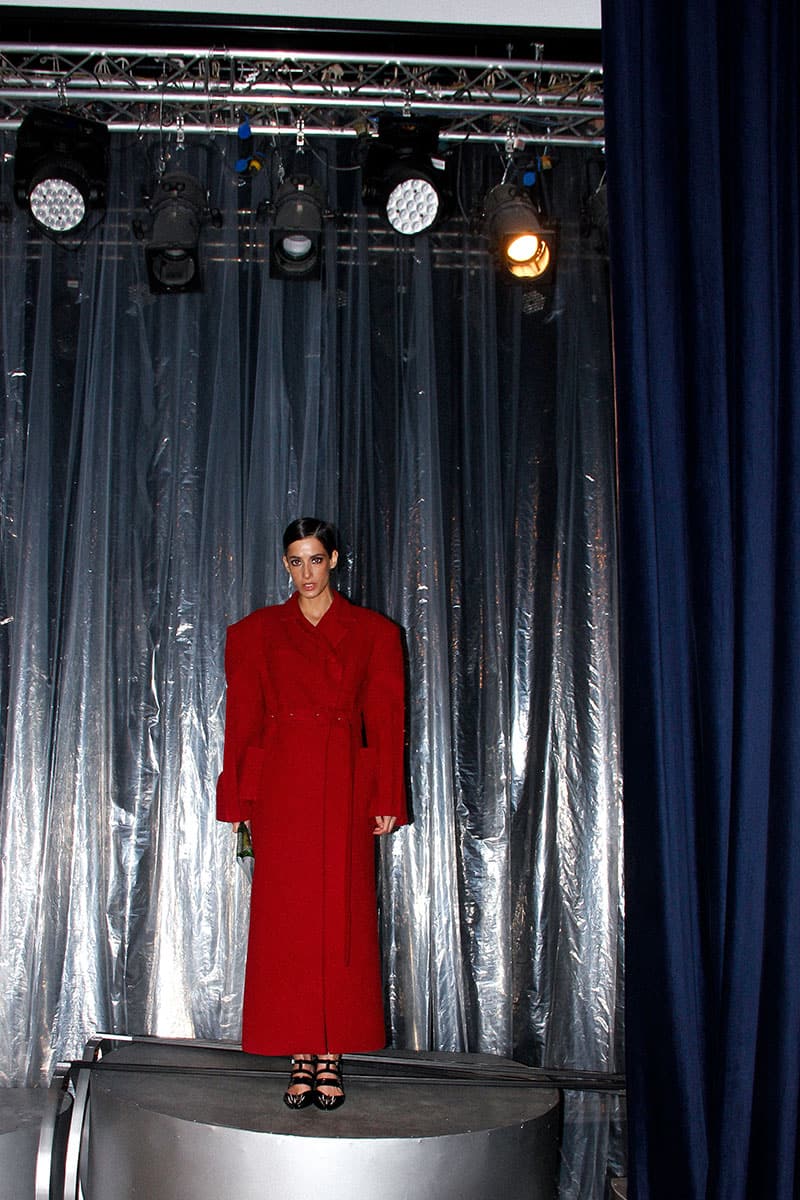 STRUCTURED FULL LENGTH MAROON COAT - Image 7